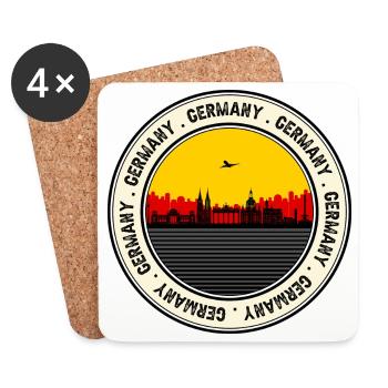 Deutschland Sunset Skyline Siegel - Untersetzer (4er-Set) - Weiß - Vorne