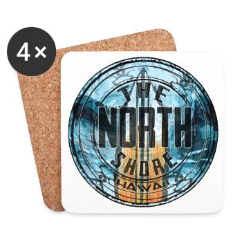 Côte-nord d’Hawaï - Dessous de verre (lot de 4) - blanc - Devant