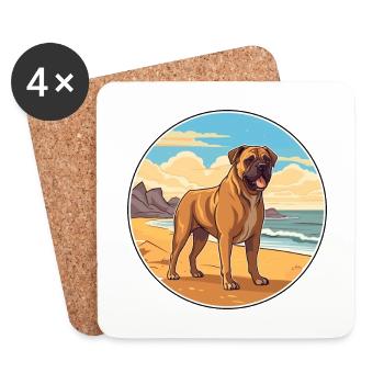 Perro de Presa Canario Hunderasse Cartoon Kawaii - Untersetzer (4er-Set) - Weiß - Vorne