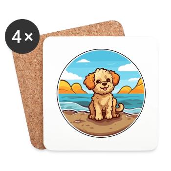 Russian Toy Dog Breed Cartoon Kawaii Clipart Dog - Coasters (set of 4) - white - Front