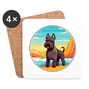 schottischer terrier hunderasse cartoon kawaii clipart - Untersetzer (4er-Set) - Weiß - Vorne