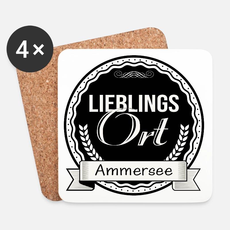 Lieblingsort Ammersee - Untersetzer (4er-Set) - Weiß