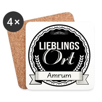 Lieblingsort Amrum - Untersetzer (4er-Set) - Weiß - Vorne