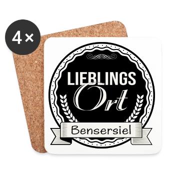 Lieblingsort Bensersiel - Untersetzer (4er-Set) - Weiß - Vorne
