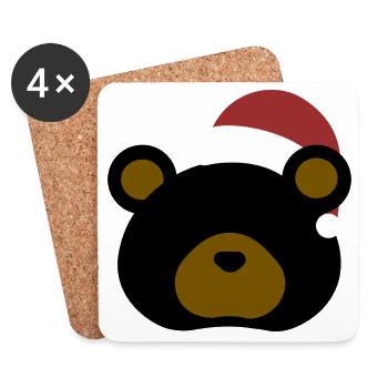 Black bear- Christmas edition - Untersetzer (4er-Set) - Weiß - Vorne