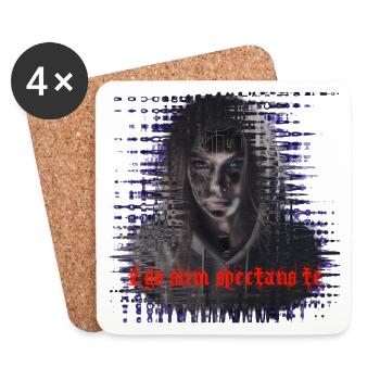 Ego sum spectans te-Ich sehe dich an - Untersetzer (4er-Set) - Weiß - Vorne