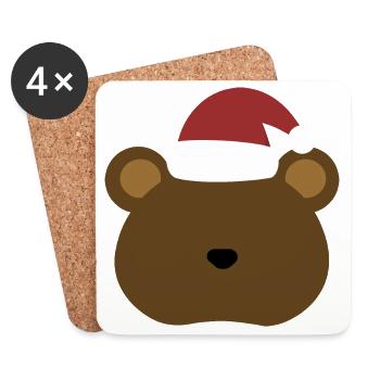 Grizzly Bear- Christmas Edition - Untersetzer (4er-Set) - Weiß - Vorne