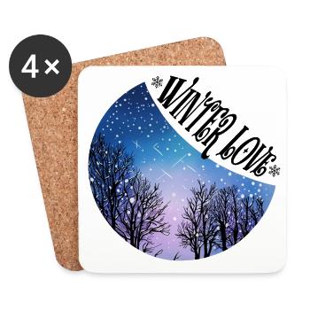 Winter Love - Untersetzer (4er-Set) - Weiß - Vorne