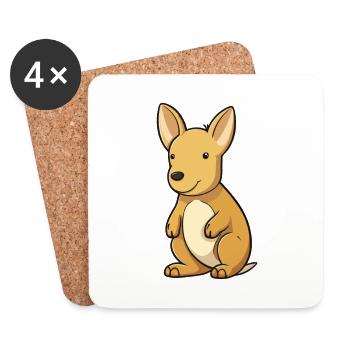 Erdferkel Niedliche Karikatur Kawaii Aquarell Tier Haustier - Untersetzer (4er-Set) - Weiß - Vorne