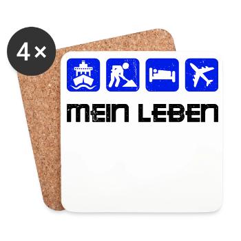 Job Statement Arbeiter Angestellter Arbeit - Untersetzer (4er-Set) - Weiß - Vorne