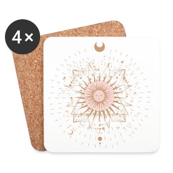 Sun Mandala Radiance - Coasters (set of 4) - white - Front