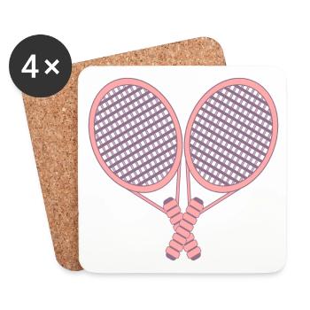 TENNIS RACKETS - TENNIS COUPLES - Coasters (set of 4) - white - Front