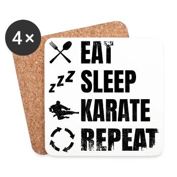 Karateka Routine - Untersetzer (4er-Set) - Weiß - Vorne