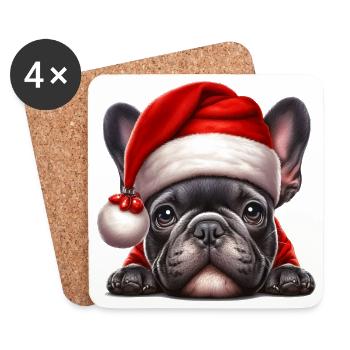 Cute French Bulldog Presents - Coasters (set of 4) - white - Front