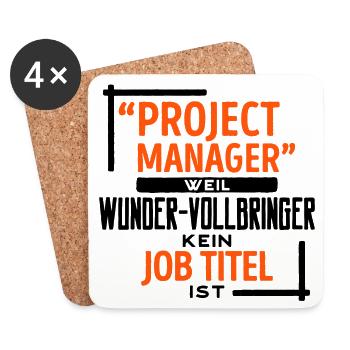 Projektmanager Vorgesetzter Job manager Statement - Untersetzer (4er-Set) - Weiß - Vorne