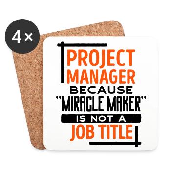 Job Manager Statement Project Manager Success - Coasters (set of 4) - white - Front