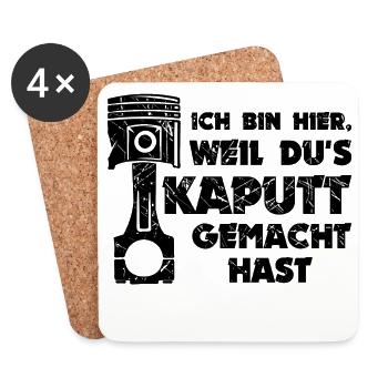 Workaholic Statement Job Arbeiter Mechaniker - Untersetzer (4er-Set) - Weiß - Vorne