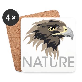 Natur Adler Symbol icon Tiere Logo Illustration - Untersetzer (4er-Set) - Weiß - Vorne