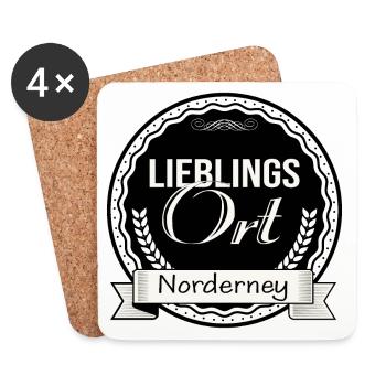 Lieblingsort Norderney - Untersetzer (4er-Set) - Weiß - Vorne