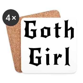 Goth girl black - Dessous de verre (lot de 4) - blanc - Devant