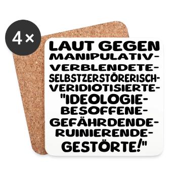 laut gegen schlechtes II - Untersetzer (4er-Set) - Weiß - Vorne