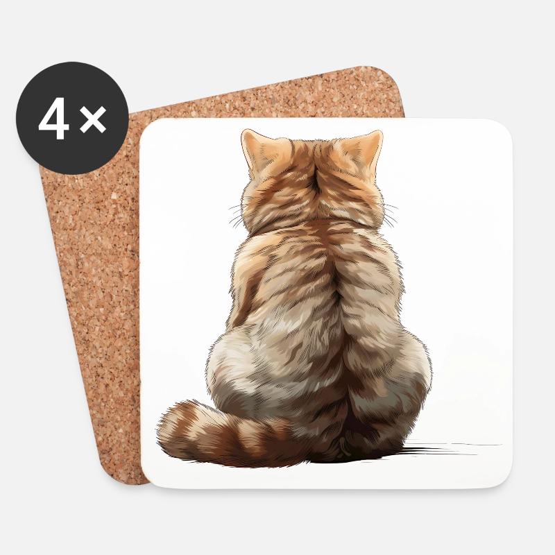 Exotische Kurzhaarkatze - Untersetzer (4er-Set) - Weiß