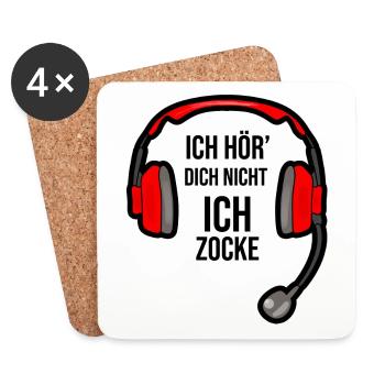Gaming - Hör dich nicht ich zocke - Untersetzer (4er-Set) - Weiß - Vorne