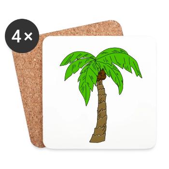 palme - Untersetzer (4er-Set) - Weiß - Vorne