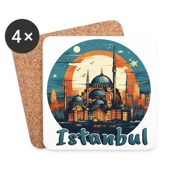 Istanbul Türkei Moschee Architektur - Untersetzer (4er-Set) - Weiß - Vorne