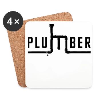 Emploi Plombier Travail Travailleur Gagner De L’argent En Disant - Dessous de verre (lot de 4) - blanc - Devant