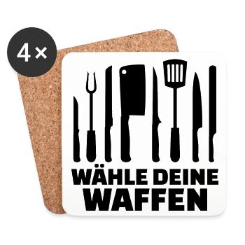 Chefkoch Job Geld Verdienen Karriere Statement - Untersetzer (4er-Set) - Weiß - Vorne