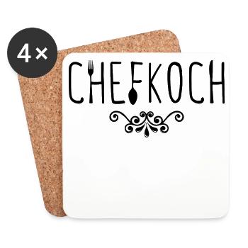 Job Chefkoch Spruch Karriere Vorgesetzter Arbeit - Untersetzer (4er-Set) - Weiß - Vorne