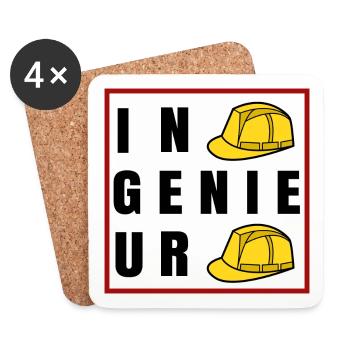 Karriere Spruch Job Ingenieur Arbeit Beruf Erfolg - Untersetzer (4er-Set) - Weiß - Vorne