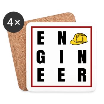 Bauarbeiter Beruf Spruch Job Karriere Vorgesetzter - Untersetzer (4er-Set) - Weiß - Vorne