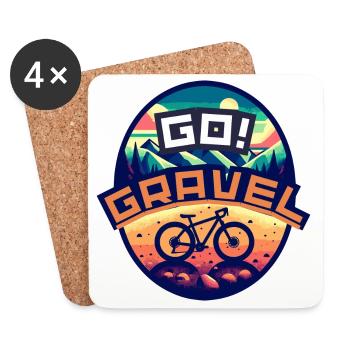Balade en gravier GO - Dessous de verre (lot de 4) - blanc - Devant