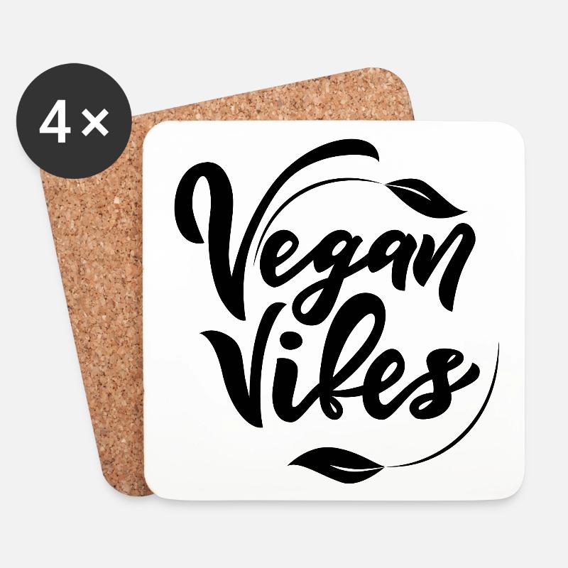 Vegan Vibes - Untersetzer (4er-Set) - Weiß