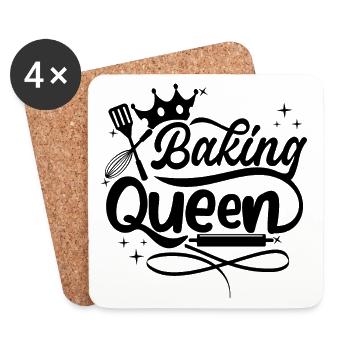 Reine de la cuisson - Dessous de verre (lot de 4) - blanc - Devant