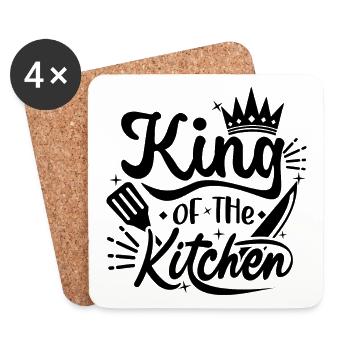 King of the Kitchen - Coasters (set of 4) - white - Front
