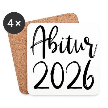 Abitur 2026 - Untersetzer (4er-Set) - Weiß - Vorne