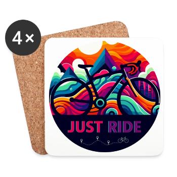 Just Ride - Easy Cycling - Coasters (set of 4) - white - Front
