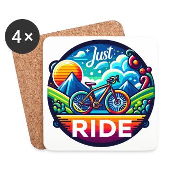 Juste Rouler - Vélo de route, Gravel en couleurs v - Dessous de verre (lot de 4) - blanc - Devant