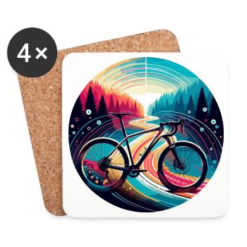 Magisches Fahrrad Gravel Bike - Untersetzer (4er-Set) - Weiß - Vorne