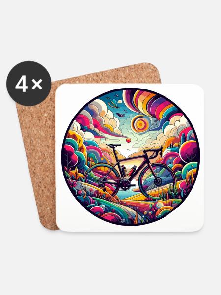 Fabelhafter Gravelbiker, Straße - Untersetzer (4er-Set) - Weiß