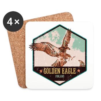 Steinadler von Finnland – Wilde Illustration - Untersetzer (4er-Set) - Weiß - Vorne