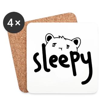 Hamster endormi mignon - Dessous de verre (lot de 4) - blanc - Devant