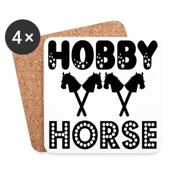 STECKENPFERDE - HOBBY HORSE - Untersetzer (4er-Set) - Weiß - Vorne