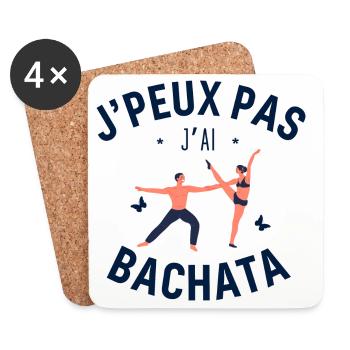 J Peux Pas J Ai Bachata - Dessous de verre (lot de 4) - blanc - Devant
