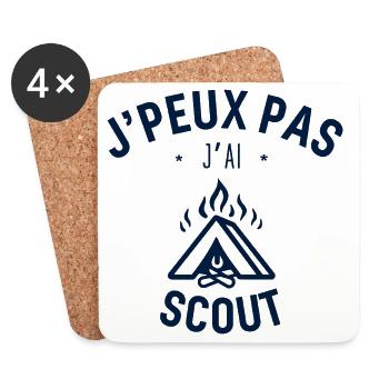J peux pas j ai Scout - Dessous de verre (lot de 4) - blanc - Devant