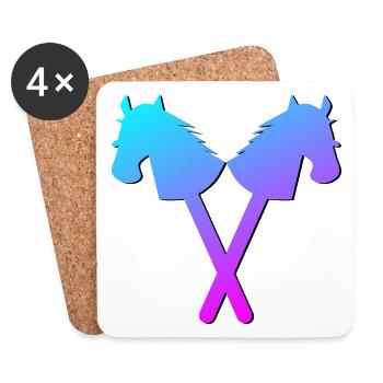 HOBBY HORSING - STECKENPFERDE - Untersetzer (4er-Set) - Weiß - Vorne