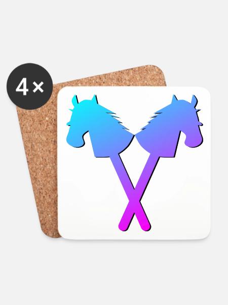 HOBBY HORSING - STECKENPFERDE - Untersetzer (4er-Set) - Weiß
